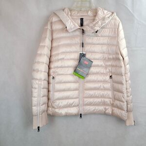 New MARC CAIN Women's (12) Light Pink Puffer Jacket with Attached Hood $630